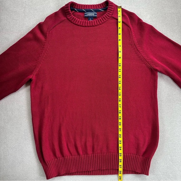 Lands’ End Men’s Cotton Drifter Sweater. Large. Red. - Picture 7 of 8